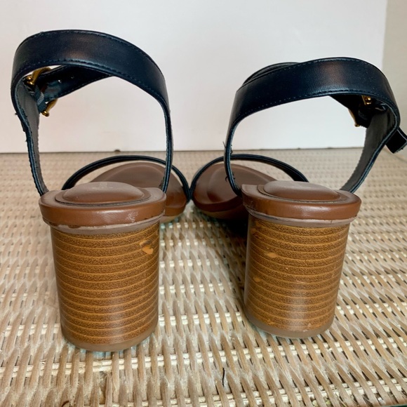 Giani Bernini Hadleyy Cylinder Stacked Heel Sandals Black & Brown Size 10 M - Picture 10 of 12